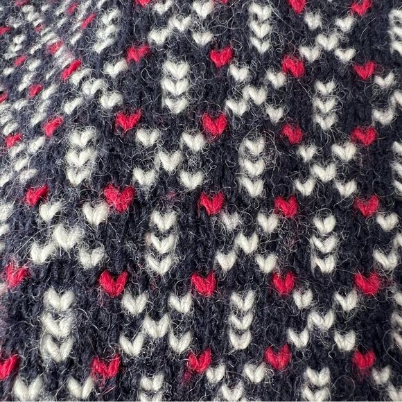 VTG 90s L.L. Bean Wool Blend Nordic Birdseye Silver Clasp Cardigan Sweater M - Picture 12 of 14